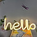 Miniatyrbild 2 av 5: Led Hello Form Neon Bokstavsskylt Neon Bokstäver Ljus Dekorativ Konstljus Väggdekor För Barnrum Jul Bröllopsfest Tillbehör (varm Vit Hello)
