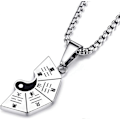 Miniatyrbild 3 av 5: Yin Yang Trigram Hängehalsband för Män Amulettsmycke för Pojkar 24 Tums Kedja i Rostfritt Stål