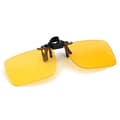 Clip-on solbriller gul glas 40x58mm nattesyn gul