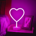 Miniatyrbild 3 av 5: Rosa Hjärta Neonljusskylt Batteri&usb Drivna Led Neon Bordslampor Kärlek Hjärta