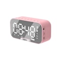 Miniatyrbillede 1 af 2: Udtræk Bærbar Alarmur Radio Bluetooth Højttaler（En Størrelse，Pink）