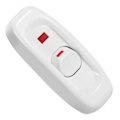 Miniatyrbillede 4 af 5: Inline ON/OFF bordlampe ledning kabelafbryder med LED indikatorlys - AC 250V 10A, hvid