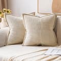 Sammetskuddar med Splicing Set om 2 Super Mjuka Boho Randiga Kuddfodral Bredsida Dekorativa Texturerade Kuddar för Vårens Soffa