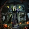 Halloween Hengende Heksedekorasjon 183 cm med LED, Lyd og Fleksible Armer - BEAUNIV - Lilla Polyester Stål