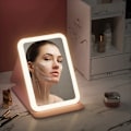 Miniatyrbillede 6 af 8: LED makeup spejl, spejl med høj opløsning, justerbar farvetemperatur, intelligent hukommelse, langtidsholdbart batteri