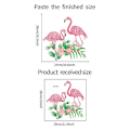 Miniatyrbillede 2 af 4: Dww-Romantiske lyserøde flamingo blomster og blade dækkeservietter badeværelse soveværelse toilet indretning klistermærke klistermærker