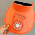 Oransje USB oppladbar solhatt med bred brem for barn, for reiser og strand