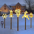 Miniatyrbillede 1 af 5: Julepynt, solcelledrevne julelys til plænen, udendørs julelys til græsplæne, terrasse, have, gård (flere)