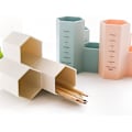 Miniatyrbillede 3 af 4: Hexagonal Penneholder Beholder Beholder Plast Blyantsholder Skrivebordsopbevaringsboks Studerende Kontorartikler
