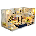 Miniatyrbild 2 av 5: Diy dockhus miniatyr med möbler manuell montering modellhus födelsedagspresent byggmodell-td-32