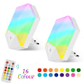 Miniatyrbild 1 av 3: LED-nattlampa för barn, Plug-and-Play-nattlampa för bebisar med fjärrkontroll, 16 färger justerbar RGB-ljusstyrka, dimbar nattlampa för barnkammare, sovrum, vardagsrum