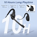 Miniatyrbilde 4 av 5: Bluetooth-headset med mikrofon, åpent ørehodetelefoner trådløst støyreduserende headset for kontor, kjøring, arbeid hjemme (svart)