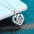 Miniatyrbild 4 av 5: Zirkonhjärta Hänge Halsband 6.5mm S925 Silver D Färg Ideal Cut Diamant Halsband För Kvinnor（Zirkon）