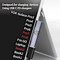 Miniatyrbilde 4 av 5: 102w 6.8a Pd Hurtiglading Plug Konverter For Microsoft Surface Pro X 8 7 6 5 4 3 Go Book Usb