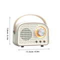 Miniatyrbild 2 av 2: Bluetooth-högtalare, bärbar trådlös retro Bluetooth-högtalare, mini trådlös högtalare med fyllig bas i klart stereoljud, bärbar högtalare som stöder FM