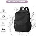 Miniatyrbild 4 av 6: Svart Ryggsäck Lätt Ryggsäck Vattentät Hög Mellan Ryggsäck För Söt Estetisk Ryggsäck Casual Daypack För Män Kvinnor
