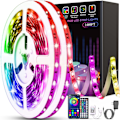 Miniatyrbilde 1 av 5: LED 15m, RGB LED-stripe med Bluetooth Smart App-kontroll, flerfarget LED-stripe med fjernkontroll, fargeskiftende med musikk, for soverom, fest, kjøkken