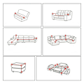 Miniatyrbillede 3 af 5: Sofaovertræk elastisk stræksofaovertræk, til 1-personers L-formet hjørnesofa kræver to（C）