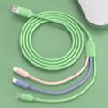 Miniatyrbilde 2 av 5: Datakabel 3-i-1 Universal 1,2m 8pin Type-c Micro Usb Hurtiglading Ledning Kompatibel Iphone Q（Grønn）