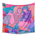Miniatyrbild 1 av 4: Wekity Anime Gobeläng Estetisk Konst Hembakgrund Tyg Dekor Present Boho Gobeläng för Vardagsrum Sovrumsdekor (614-6, 39 X 59 tum )