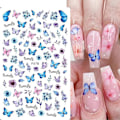 Miniatyrbild 4 av 5: 10 Ark Fjärils Nagelkonst Dekaler Självhäftande Nageldekaler Vattenöverföring Vanessa Designs Dekorationer för Nagelgel Polish