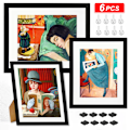 Miniatyrbild 1 av 7: Fotoramar A4 Svart Set om 6, Starka Träkomposit Fotoramar med Akrylglas för Bilder 15x20 cm med Passepartout - Horisontell eller Vertikal