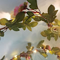 Miniatyrbillede 3 af 3: 2 meter 20 LED blomst blad guirlande batteridrevet kobber LED fe lys til bryllupsdekoration