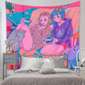 Miniatyrbillede 3 af 4: Wekity Anime Gobelin Æstetisk Kunst Hjem Baggrund Stof Dekoration Gave Boho Gobelin til Stue Soveværelse Dekoration (614-6, 39 X 59 tommer )