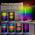 Miniatyrbilde 3 av 3: Ambient belysning, spilllys RGB lyslist, oppladbar smartlys (3D svart)