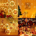 Miniatyrbilde 3 av 5: Juledekorasjoner Juledekor Ringlets Lys, LED Julegardin, Julevindudekorasjon