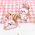 Miniatyrbillede 3 af 4: Dww-Plush kanin broderi patch 9 stykker