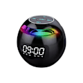 Miniatyrbild 2 av 5: Trådlös Bluetooth-högtalare med färgglad subwoofer, LED-display, FM-radio, väckarklocka, Bluetooth Hifi-kort, MP3-musikspelare (svart)