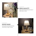 Miniatyrbilde 2 av 2: 1 stk. bordlampe i heltre tre, moderne LED-sengelampe til soverom, nattlys (khaki)（30x17cm，Khaki）