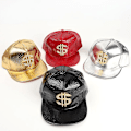 Miniatyrbilde 2 av 4: Herre Cap Baseball Cap Hiphop Cap Lær Justerbar Snapback Hater For Menn Kvinner Flerfarget Valgfritt（Sølv）