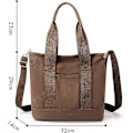 Pikkukuva 5 / 5: Naisten Top Handles Canvas Tote Bag - Suuri Kapasiteetti Käsilaukku