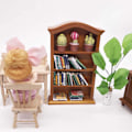 Miniatyrbillede 3 af 5: 1:12 Dukkehus Miniature Møbler Træ Bogreol Bogreol Skab Hjem Indretning Samling