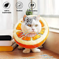 Miniatyrbilde 3 av 4: Sl Runmeihe kattkrage krage for bedring, justerbar kattkrage, myk elisabethansk krage oransje 1 stk)