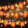 Pikkukuva 4 / 5: 10/20/40 Led Kurpitsan Lehti Valosarja Halloween 3d Kurpitsa