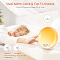 Miniatyrbilde 3 av 5: Dww-7 farger Wake-Up Light LED-radio Lys Morgenvekker Klokkeslett Sengelampe Lysstyrkenivåer Dawn and Dusk Simulator 2 Vekkerklokker 7 Naturlige lyder