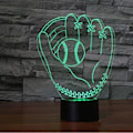 Miniatyrbillede 2 af 4: 3D LED Baseball Handske Lys Illusion Sensor Natlys med Smart Touch og USB-kabel 7 Farve Variable LED Duftlys til Soveværelse Dekoration