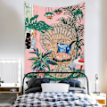Miniatyrbillede 4 af 4: Wekity Botanisk Boho Hjem Gobelin Æstetisk Kunst Hjem Baggrund Stof Ornament Gave Mandala Gobelin Ornament (ZJ825-57, 39 X 59 Tommer)