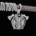 Miniatyrbilde 1 av 4: Nordisk 316L Viking rustfritt stål Berserker Rune Battle Axe Halskjede Anheng Menn s Street Rock Smykker Tilbehør Mann BFF Gave（Sølv）