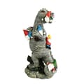 Havefigur til haven, udendørs dekoration i harpiks, dinosaurfigur til haven, terrasse og græsplæne