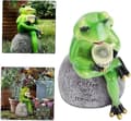 Frø Statue Havefrø Drikker Kaffe Resin Figur Figur Håndværk Ornament Skulptur Dekoration Til Plæne