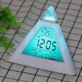 Miniatyrbild 4 av 5: Digital Glowing Led Alarm Clock Pyramid Color Changing Clock Home Office Desk Table Clock Lcd Snooze Clock With Temperature Calendar Date Time Display