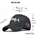 Pikkukuva 2 / 2: Nopea ostos Uusi 3D Stereo Fish Bone Kirjonta Baseball-lippis Miehet ja naiset Ulkoilukamuflaasipainatus Baseball-lippis Isän lippis（Suuri，Musta）