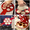 Miniatyrbillede 4 af 5: Pandekageform maker Mini pandekageform maker Non-stick silikone bageform rund form silikone æg ringe muffin hjerte pandekageform form