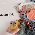 Miniatyrbild 2 av 10: Söta strumpor 10 par bomull Kawaii broderade roliga ankelstrumpor Nyhetstrumpor för kvinnor flickor