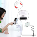 Miniatyrbillede 1 af 5: Universal Lazy Mobiltelefon Svanehals Stativ Holder Fleksibel Seng Bord Bord Klemme（Hvid）