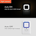 Miniatyrbillede 5 af 5: Soveværelse Sengebordslampe Automatisk Sensor Led Følsomt Nattelys Væglampe Us Eu Stik Lysstyring（US，hvid）